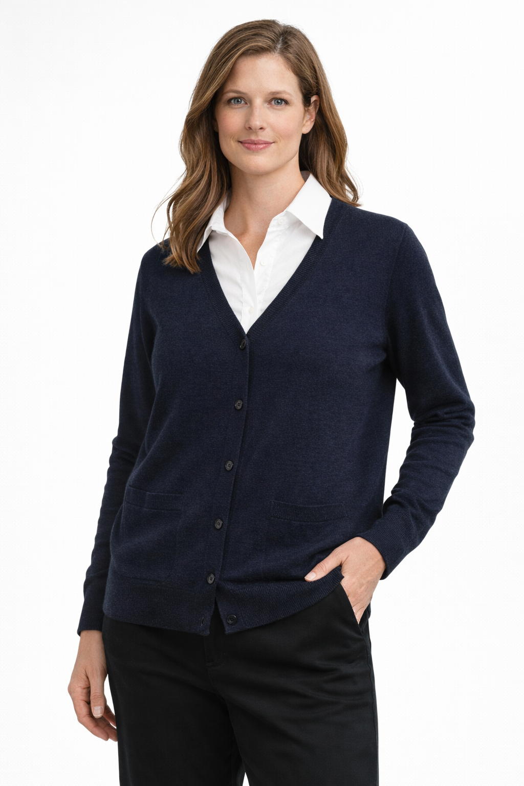 Sovrano deep Vee cardigan with pockets pure merino
