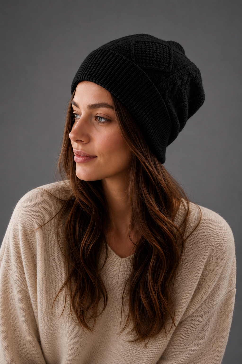 Unisex 100% Merino Wool Beanie – Cabled