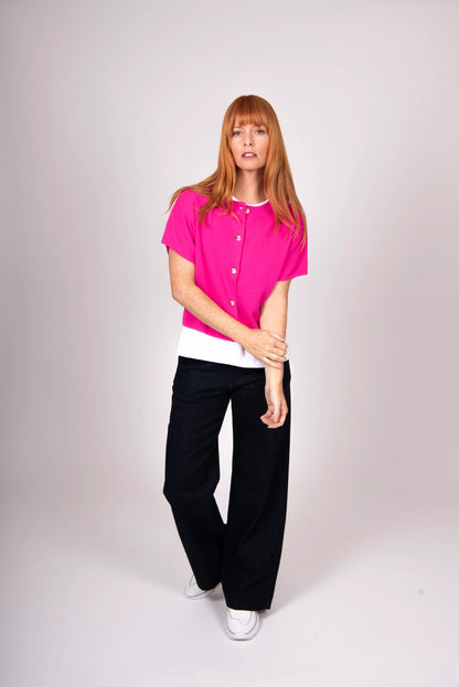 Cropped Button Through Dolman Vest