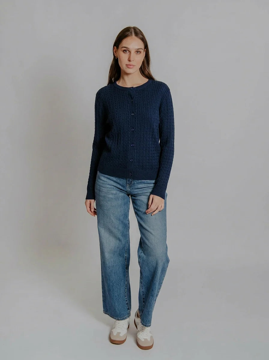 Bella - Baby Cable Crew Neck Cardi
