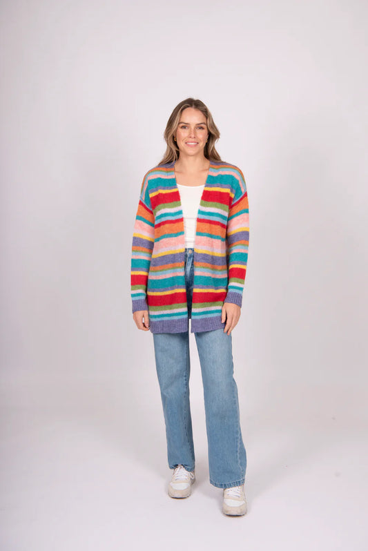 Mohair Multi Stripe Cardigan