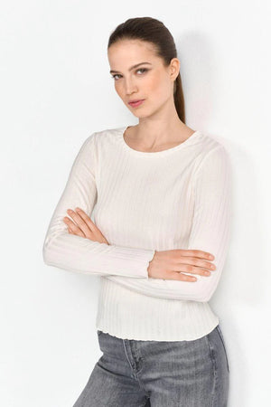 RICH & ROYAL RIBBED TEXTURE LONG SLEEVE