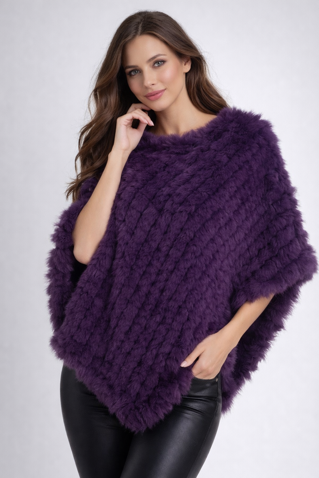 Soft Angora Fur Designer Poncho