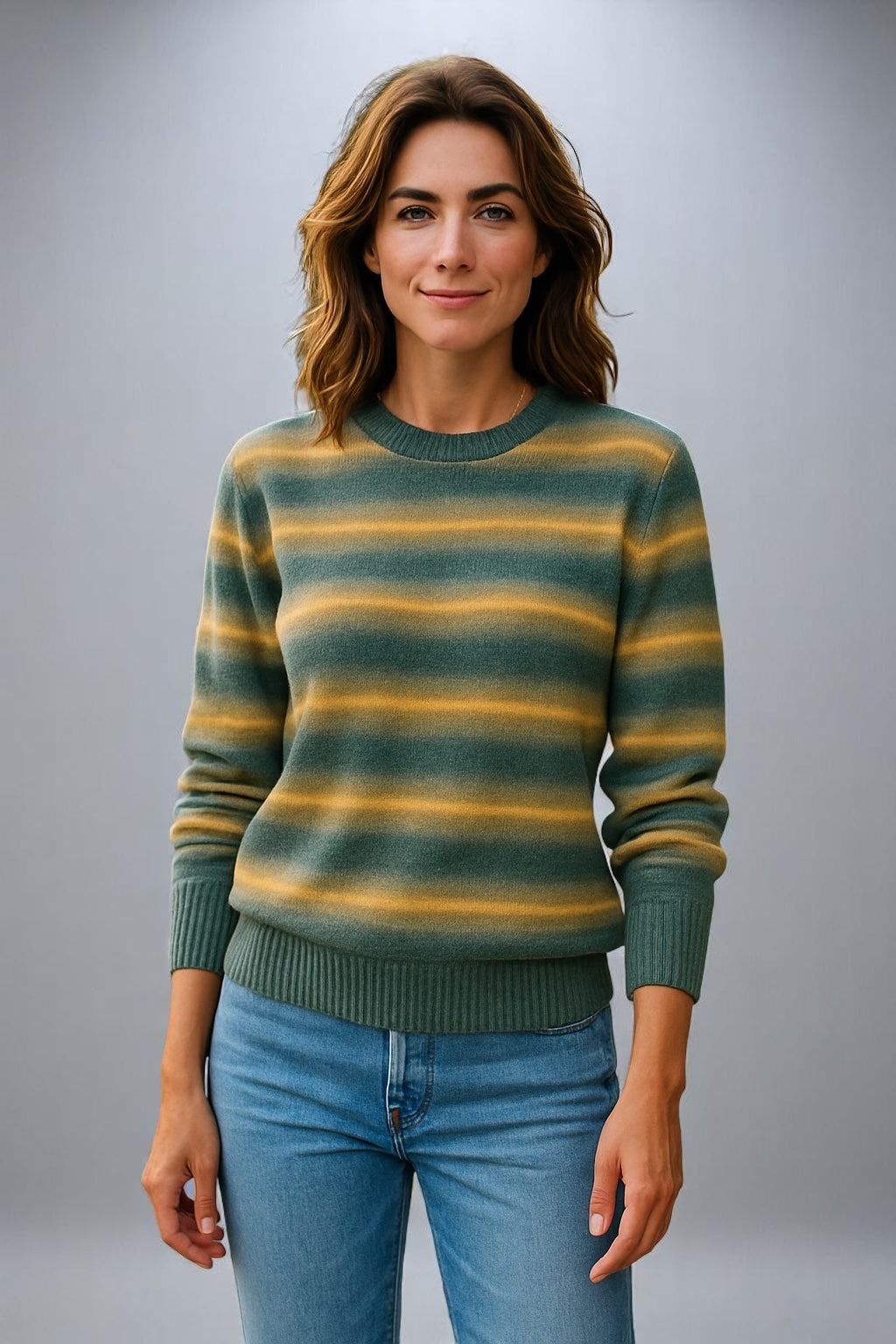Multi-Colour Fade Crew Pullover