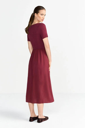 RICH & ROYAL MIDI DRESS WITH JERSEY TOP