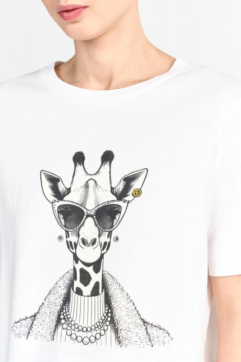 RICH & ROYAL WEISSES T-SHIRT MIT PRINT