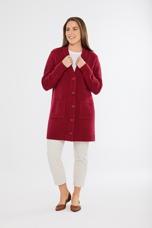 MOHAIR BUTTON UP LONGLINE CARDIGAN