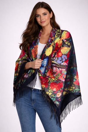 Luxury Pure Cashmere Scarf / Shawl Oil Painting Pattern