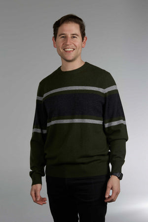 STRIPED CREW NECK PULLOVER