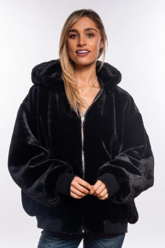 SABENA REVERSIBLE FAUX FUR BOMBER JACKET