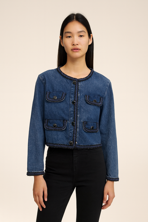 Rich & Royal Denim Boxy Jacket With Tapes