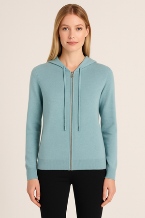 Pure cashmere Full zip hoodie No pockets