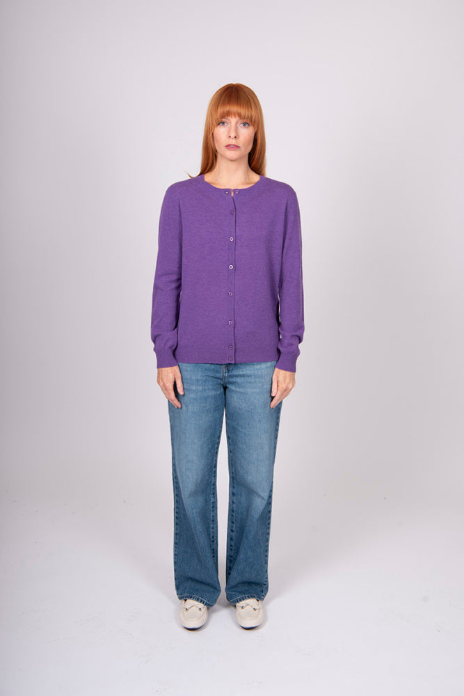 KATE BUTTON TO NECK CARDIGAN BRIDGE & LORD CASHMERE / MERINO