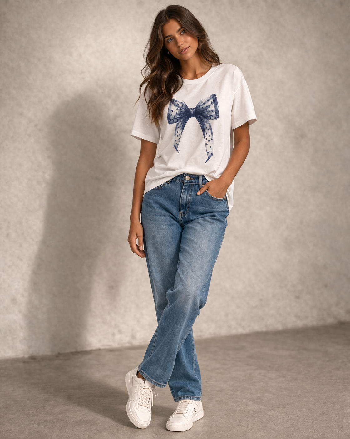 Rich & Royal Organic Cotton T-Shirt in White Print