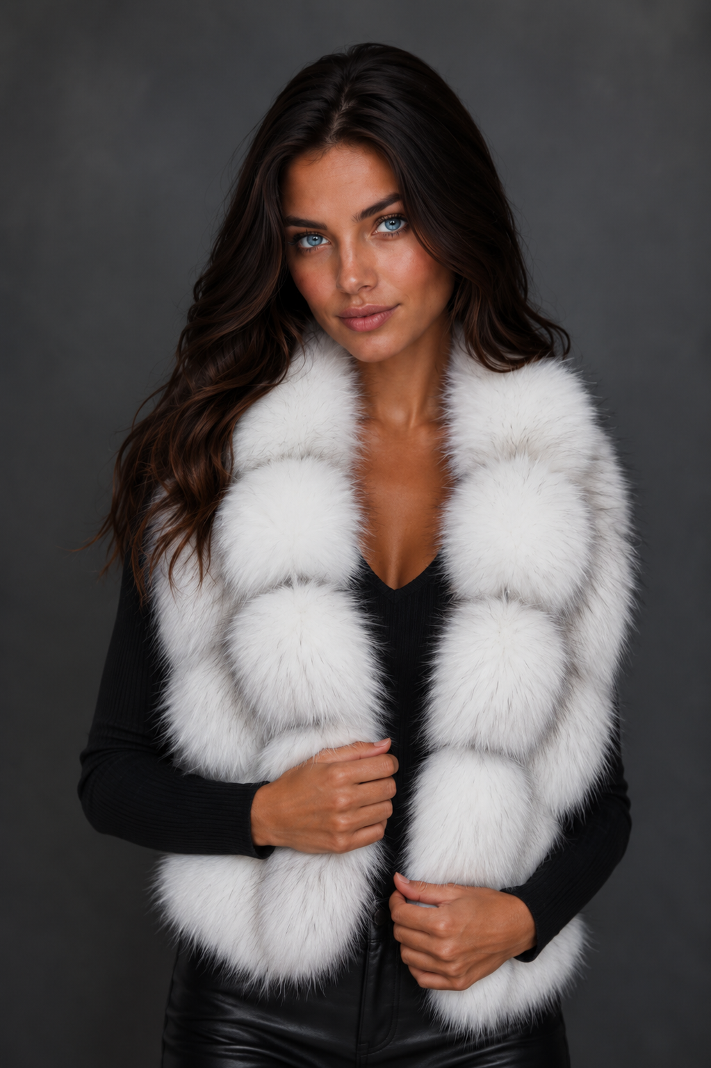 Hand-Knitted Raccoon Fur Scarf