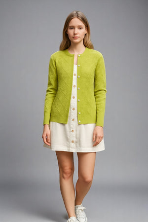Ribbed cardigan Pure wool