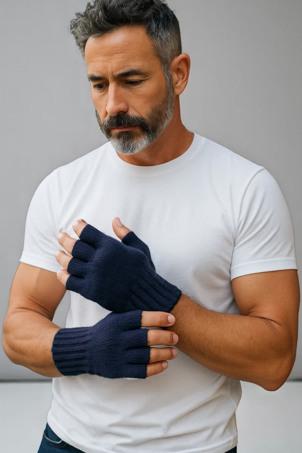 Alpaca Wool Fingerless Gloves unisex