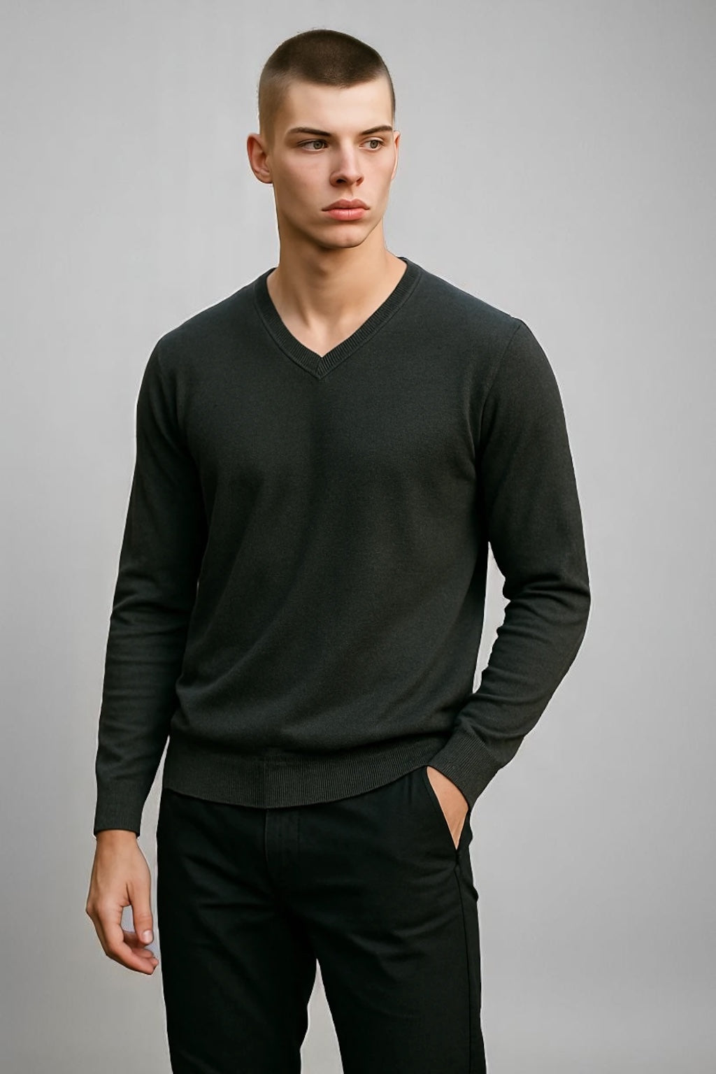 Sovrano Deep Vee Pure Merino wool Vee neck pullover Machine Washable
