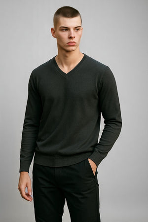 Sovrano Deep Vee Pure Merino wool Vee neck pullover Machine Washable