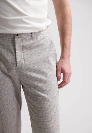 DSTREZZED LIAM BLURRY CHECK PANTS IN AEGEAN BLUE