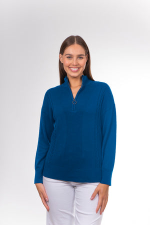 CABLE QUARTER ZIP PULLOVER