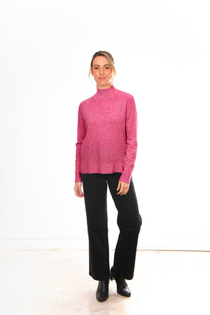 HIGH NECK PULLOVER WITH ZIG ZAG PATTERN
