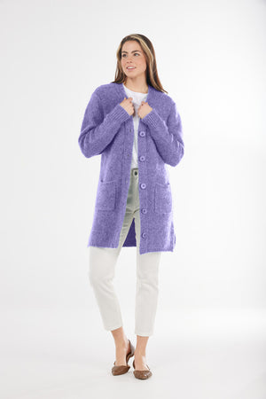 MOHAIR BUTTON UP LONGLINE CARDIGAN