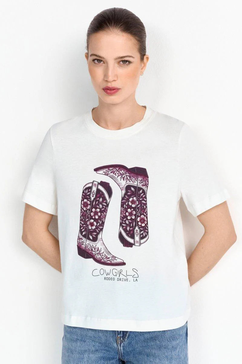 RICH & ROYAL WEISSES T-SHIRT MIT PRINT
