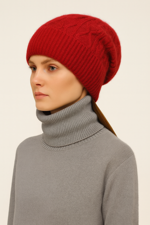 Unisex Pure Wool Beanie – Cabled
