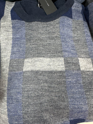 Fields Knitwear Pure Australian Merino Wool Crew Neck with Pattern