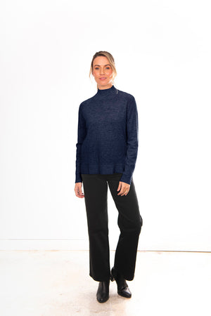 HIGH NECK PULLOVER WITH ZIG ZAG PATTERN