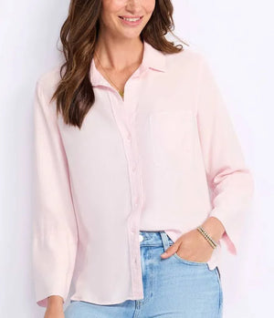 BELLA DAHL LONG SLEEVE TAIL BUTTON DOWN - MOON STONE SHIRT