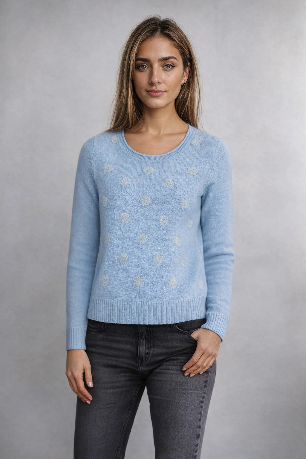 SABENA SPOTTED CREW NECK WOOL BLEND