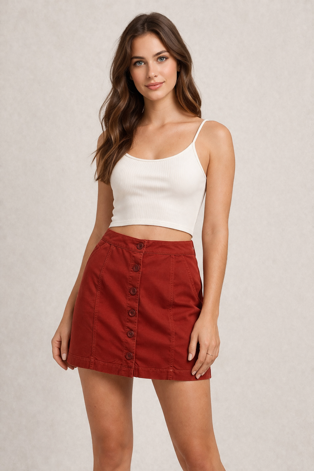 BELLA DAHL BUTTON DOWN MINI SKIRT