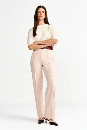 RICH & ROYAL STRETCH TROUSERS WITH DECORATIVE SEAM