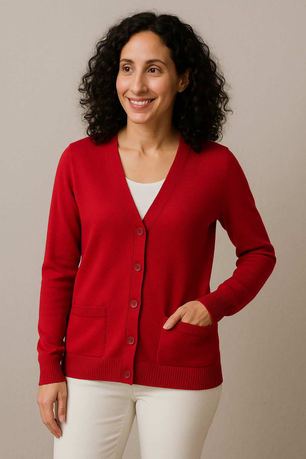 Sovrano deep Vee cardigan with pockets pure merino