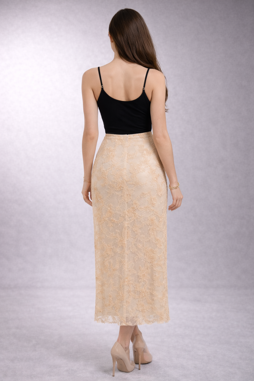 Rich & Royal Mesh Flowers Pattern skirt