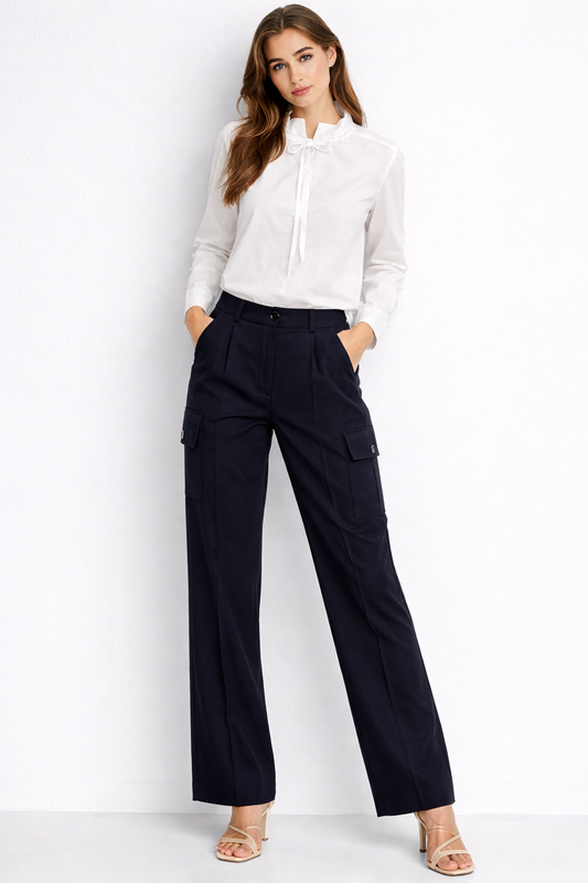 RICH & ROYAL CARGO PANTS WITH PLEAT