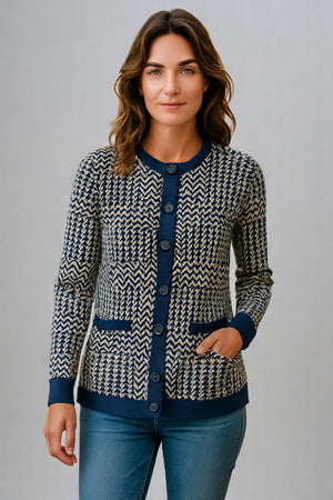 Notting Hill Cardigan – Waves Pattern