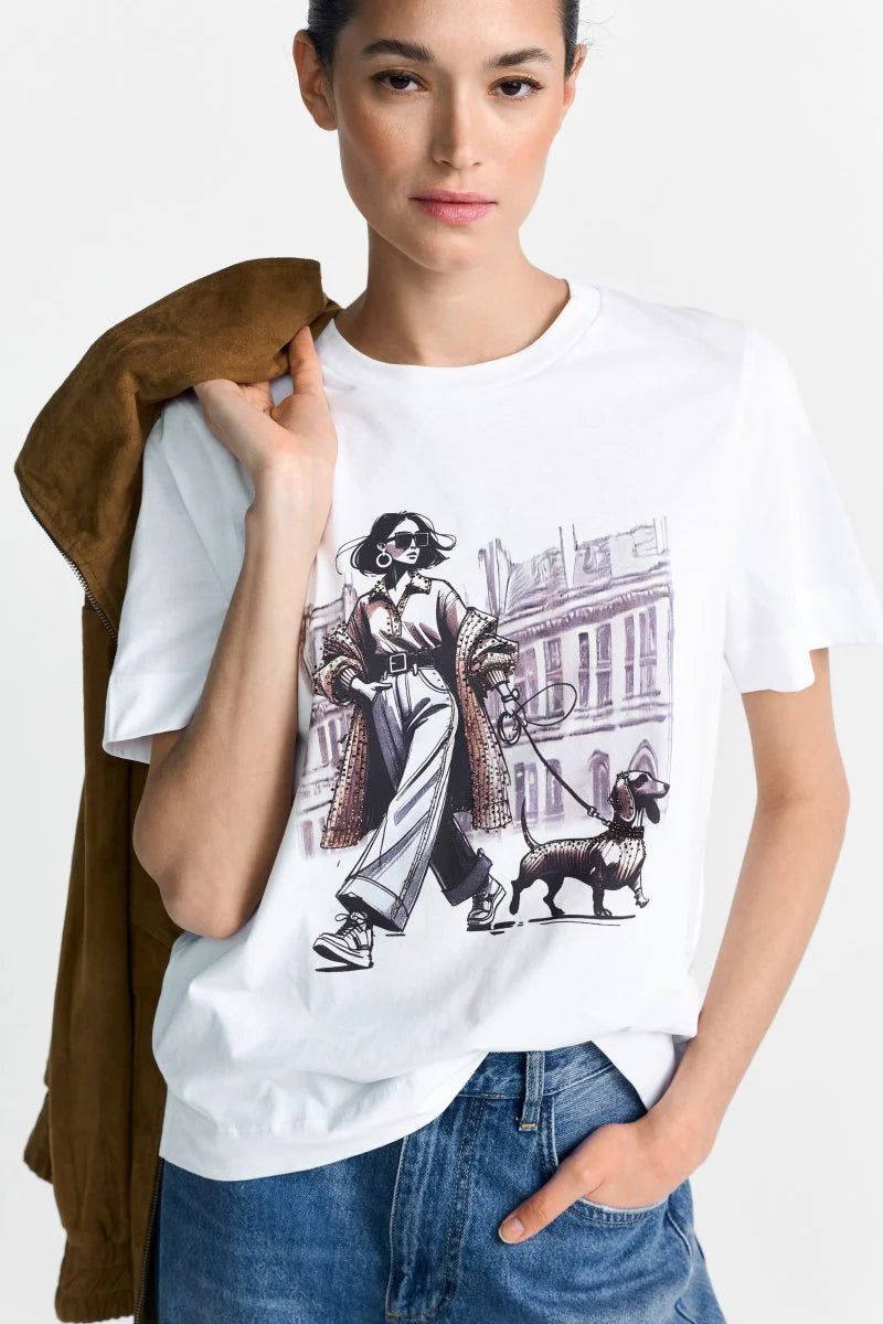 RICH & ROYAL WHITE T-SHIRT WITH PRINT