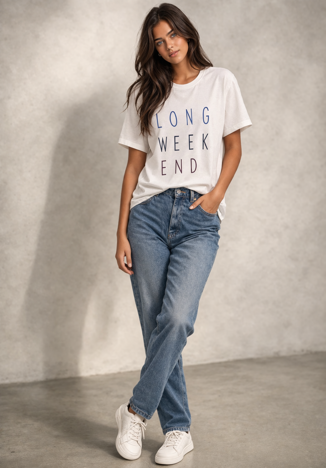 Rich & Royal Organic Cotton T-Shirt in White Print