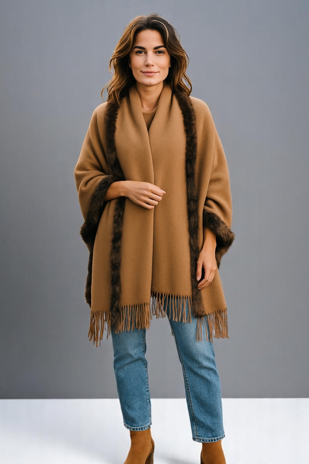 UGG Australian Merino Wool and rabbit fur shawl/ Scarf / wrap