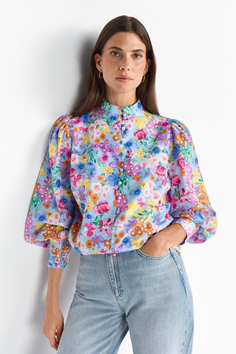 RICH & ROYAL BLOUSE WITH FLORAL PRINT LONG SLEEVE