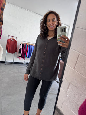 Hoodie Cardigan Pure Wool