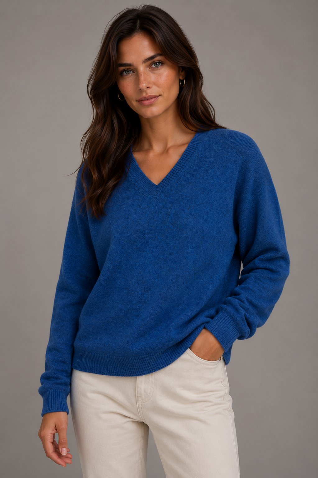 CASHMERE MERINO V-NECK PULLOVER