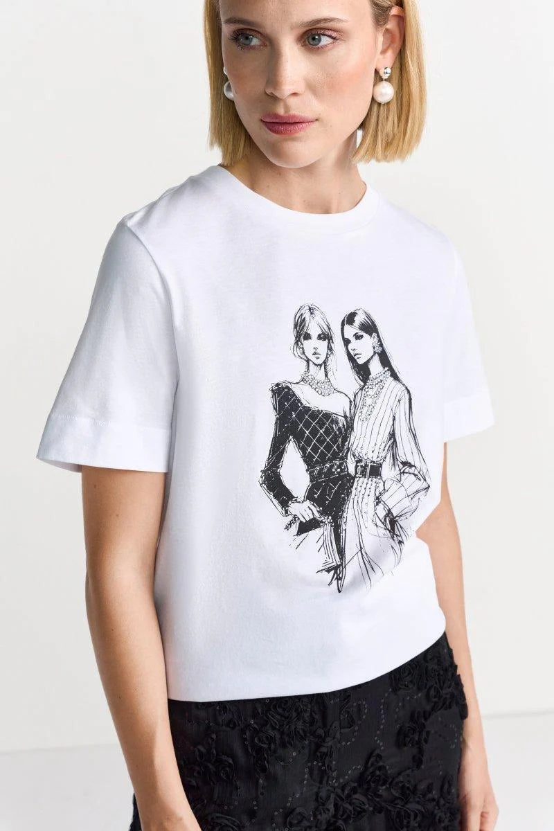 RICH & ROYAL WHITE T-SHIRT WITH PRINT