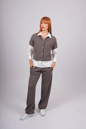 Cropped Button Through Dolman Vest