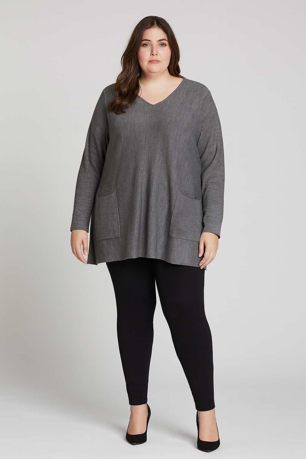 Fields Women Plus Size Vee neck Pullover With pockets