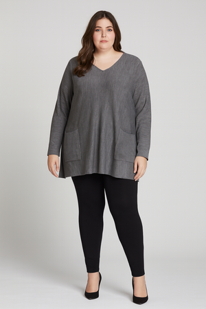 Fields Women Plus Size Vee neck Pullover With pockets