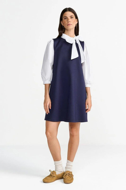 RICH & ROYAL NAVY JERSEY MINI DRESS